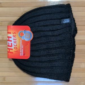 Mens Heat Locker Black Cable Knit Winter Hat NEW